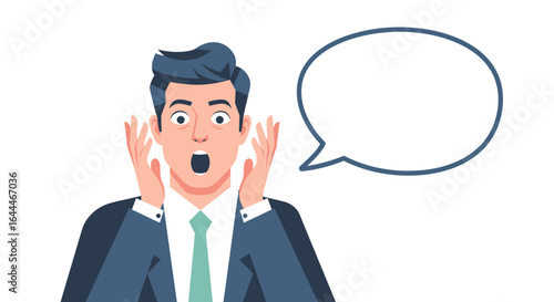 Surprised Businessman with Speech Bubble