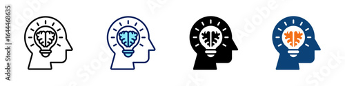 Innovative Thinking All In One Icon Multi Styles Vector Set