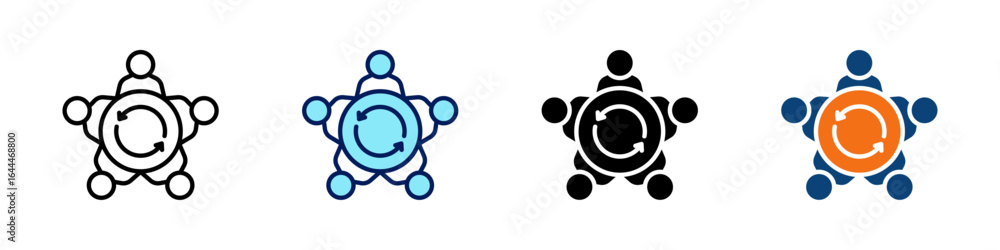 Dynamic Leadership All In One Icon Multi Styles Vector Set Dynamic Leadership All In One Icon Multi Styles Vector Set