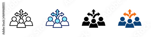 Collaborative Decision Making All In One Icon Multi Styles Vector Set