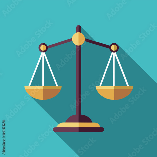 Two-Pan Balance Scale – Vector Graphic Isolated on White Background