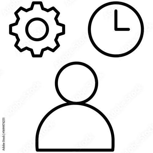 Working Time Outline Icon