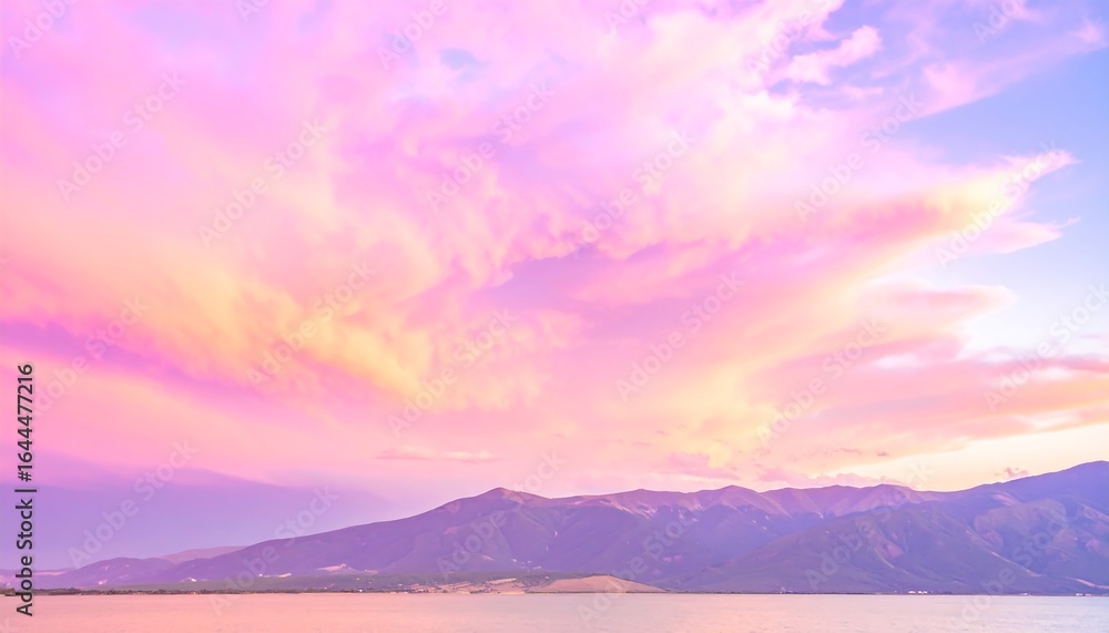 Obraz premium Pastel sky over mountains