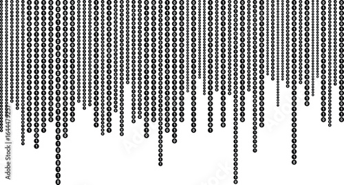 Binary Code Zero One Pattern with Falling Circles Matrix Digital Art with binary code.