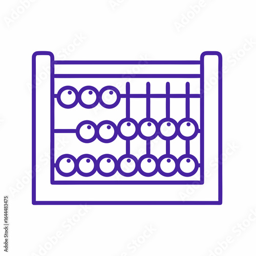 vector of outline abacus, traditional counting and mathematical education tool icon.