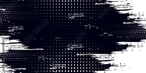 Halftone dots Distorted grunge overlay due to glitch. Damaged texture due to noise. illustration