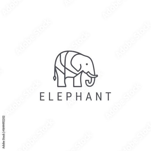 Elephant logo with a strong and gentle style for wise and trustworthy branding.