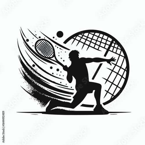 tennis smash vector illustration