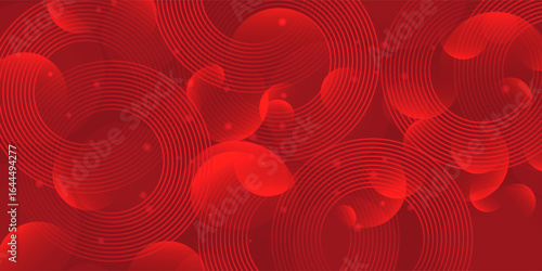Collection of red concentric circles. Collection of radial sound wave or sonar rings. Pack of radar icon symbols, targets, dashed lines, halftones.