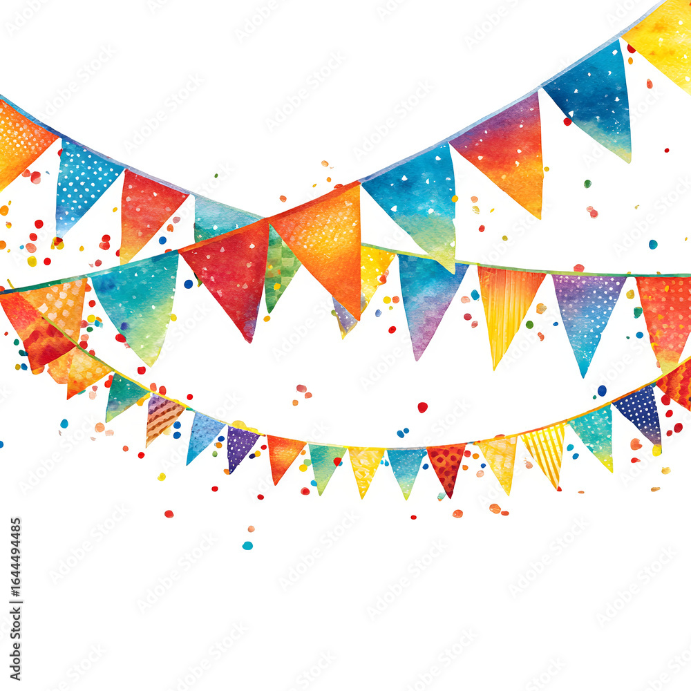 Obraz premium Colorful Party Bunting, isolated on white background