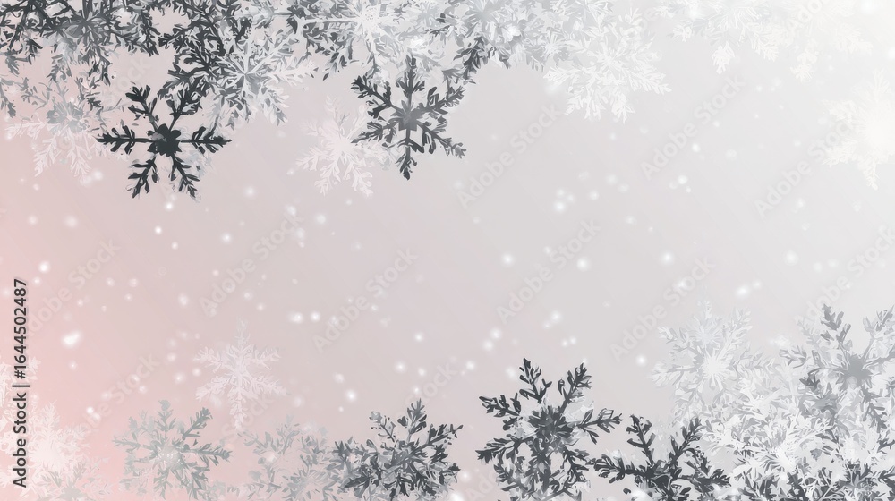 Obraz premium A white background with gray snowflakes