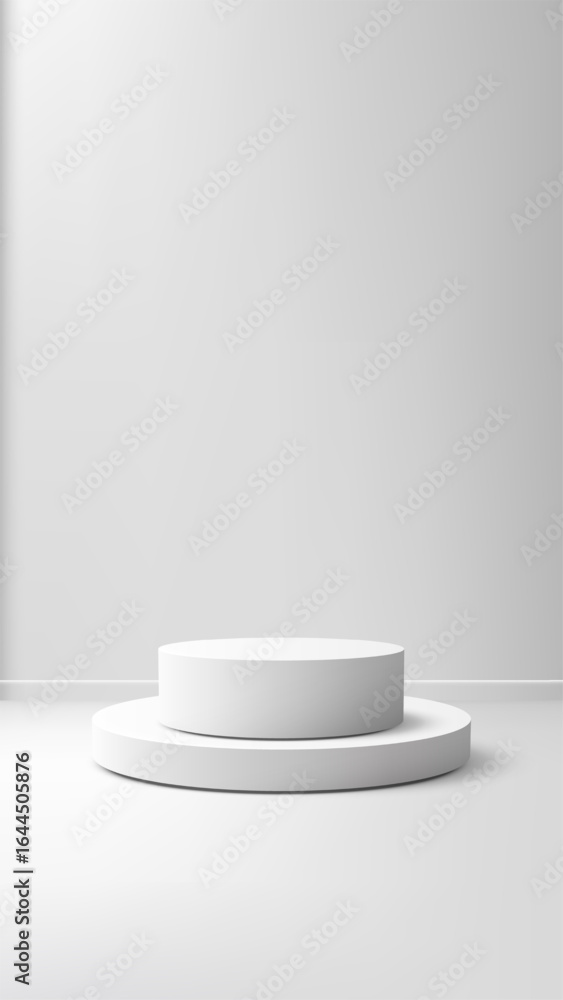 minimalist white cylinder podium mockup for product display with clean background in modern style showroom lighting for branding presentation marketing and advertising visuals minimalist white cylinder podium mockup for product display with clean background in modern style showroom lighting for branding presentation marketing and advertising visuals