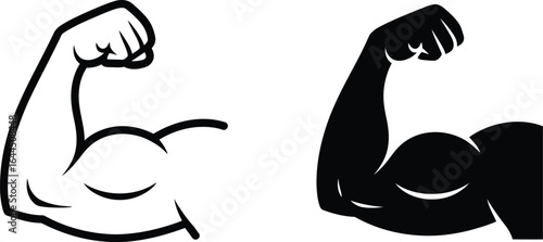 Graphic of a Strong Arm, Bicep Muscle, Isolated on a Transparent PNG