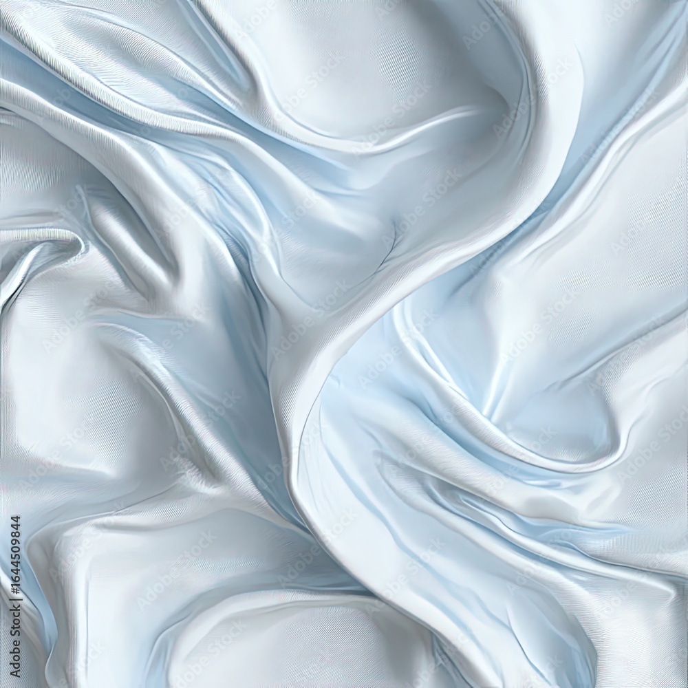 Obraz premium Light blue silk fabric, draped, studio, textured background, design