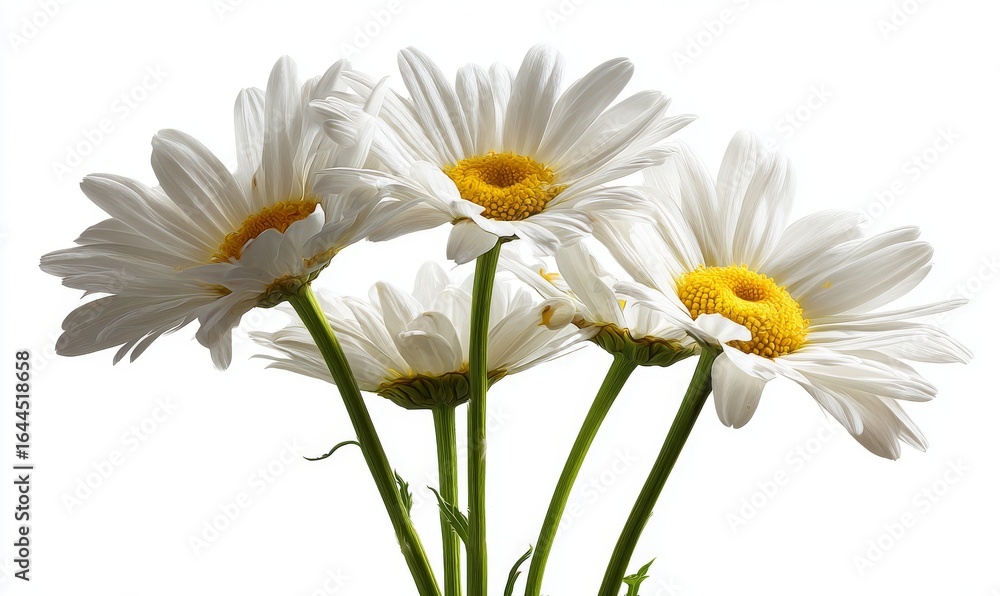 Obraz premium The stock file features a creative floral composition with a white margarita flower set against a transparent background, all Stock