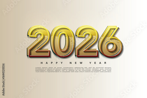 2026 new year with illustration of a double number in front of the number, 2026 new year celebration.for flyers, banners and calendars 2026.