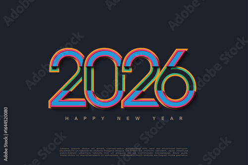 2026 new year with simple and elegant coloring, 2026 new year celebration.for flyers, banners and calendars 2026.