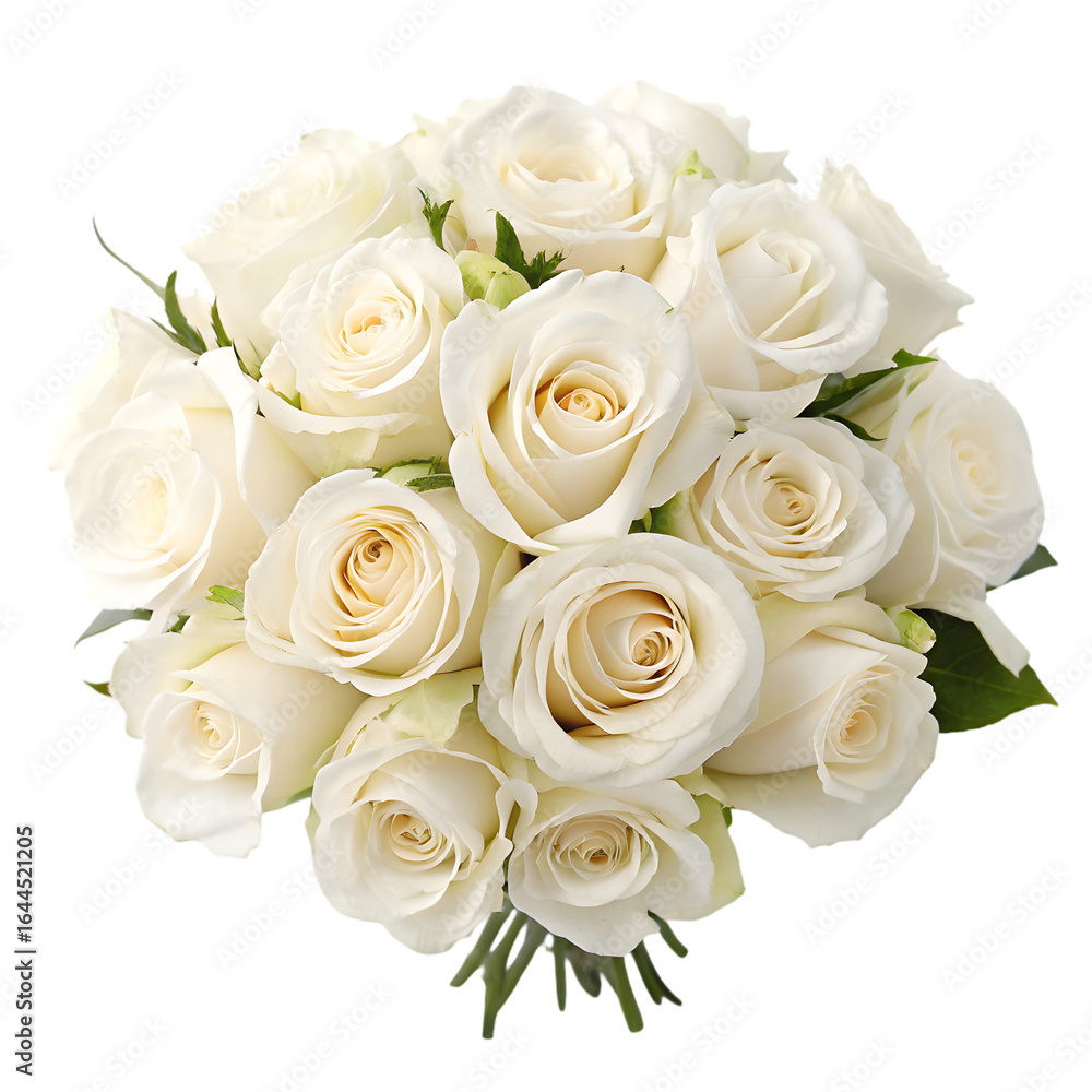 Fototapeta premium Elegant White Rose Bouquet: Perfect for Weddings & Celebrations