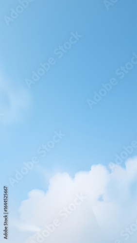 Clear, bright blue sky with soft, fluffy white clouds at the bottom, suggesting a serene and expansive atmosphere.