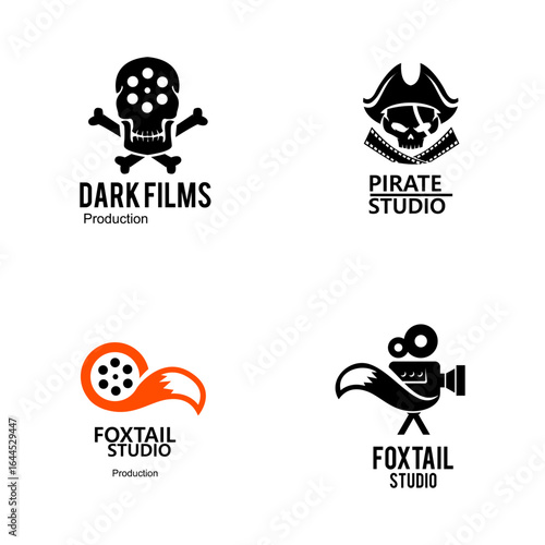 Film studio logo concept with skull and fox