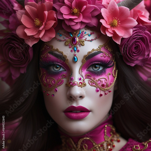 woman in carnival mask  HD 8K wallpaper Stock Photographic Image