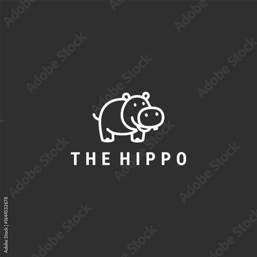 Hippo logo with a strong and friendly style for line and approachable branding.