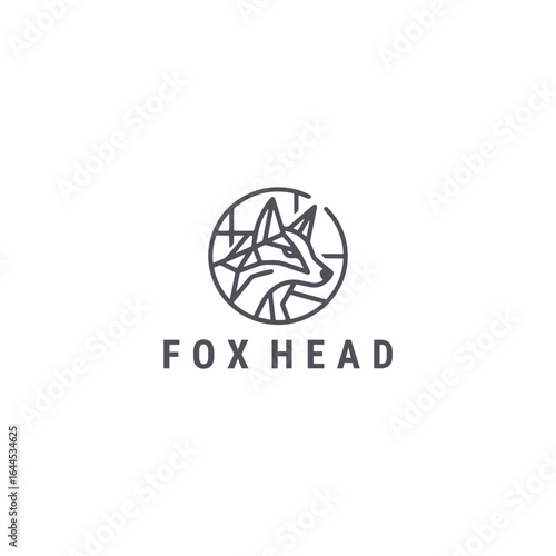 Fox head logo with a clever and sleek style for smart and modern branding.