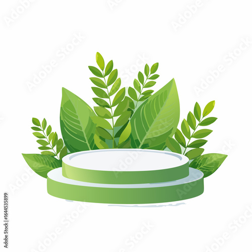 Fresh green tea leaves and natural plants are a beautiful symbol of summer and spring