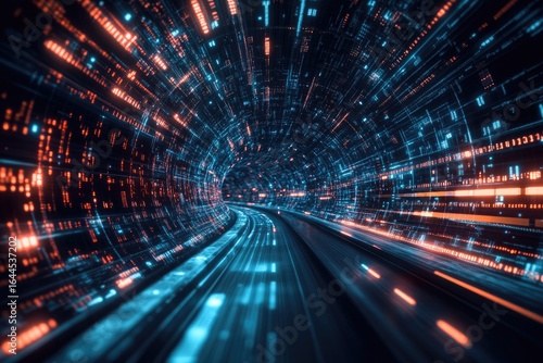 Digital tunnel, data stream, rapid speed