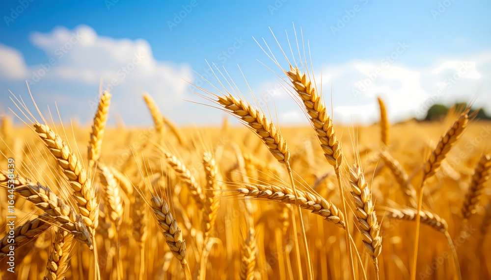 Fototapeta premium Golden wheat field sunny day
