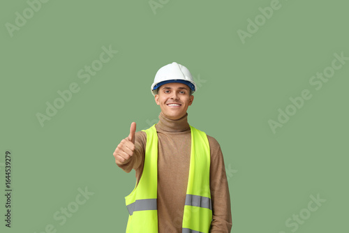 Young male engineer showing...