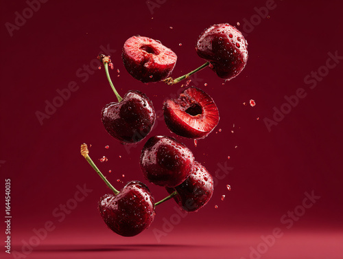 Cherries Berries Fruit Freshness Nature Organic Healthy Red Water Sweet Ripe Summer Snack Vitamin Glossy Juicy Delicious Harvest Gourmet Vibrant Closeup Beautiful Naturally Seasonal Cuisine 