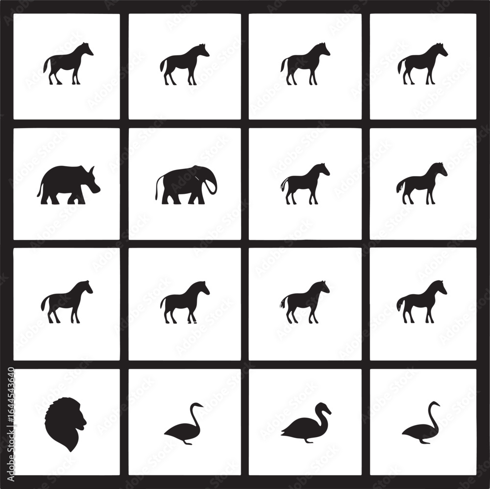 Obraz premium African Animal Silhouettes Icons
