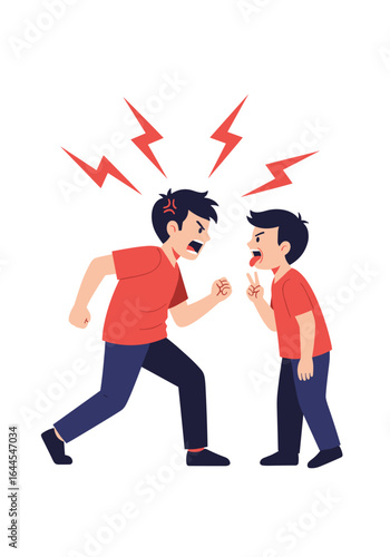 Two Angry Young Men Arguing Fiercely Expressing Frustration and Disagreement During a Heated Conflict Over a Misunderstanding