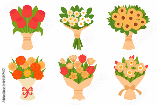 Elegant flower bouquets perfect for celebrations, spring events, and heartfelt gifts, these charming arrangements bring joy and beauty to any occasion, with vibrant colors
