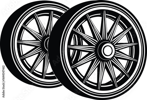 car wheels shadows illustration