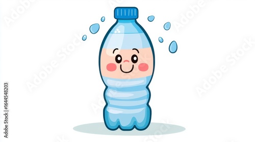Cute Pixel Art Water Bottle Illustration