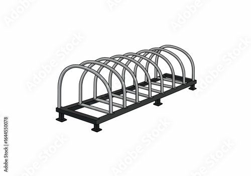 Metal Bicycle Rack with Multiple Slots for Parking Bikes.