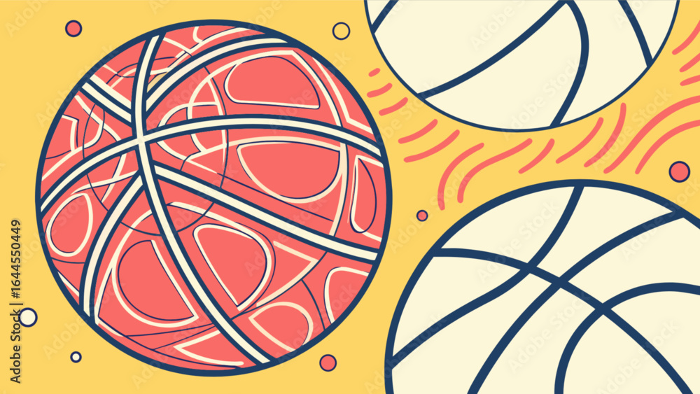 Obraz premium Abstract basketball vector art design for sports team logo and creative basketball illustration graphic element