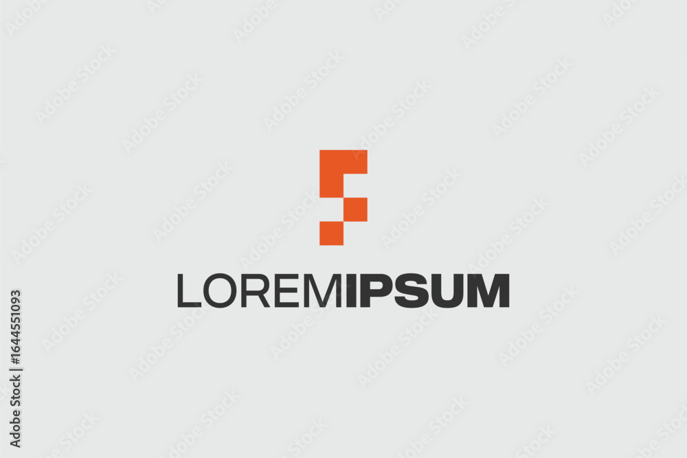 Obraz premium Simple, Letter, F, monogram, logo, vector, template,