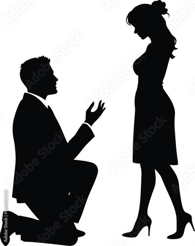 Romantic Engagement Proposal, Couple Silhouette, Wedding Planning, Marriage Commitment