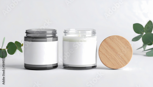 Blank candle jars mockup design