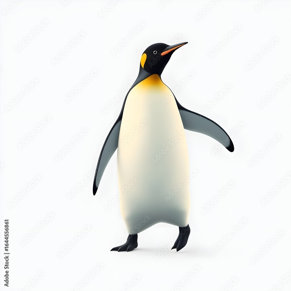 Obraz premium Un pingüino emperador que camina tambaleándose. como una animación