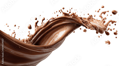 Chocolate spalsh isolated for packaging design. White or transparent background. .
