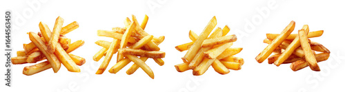 Fried potatoes heap on transparent background.