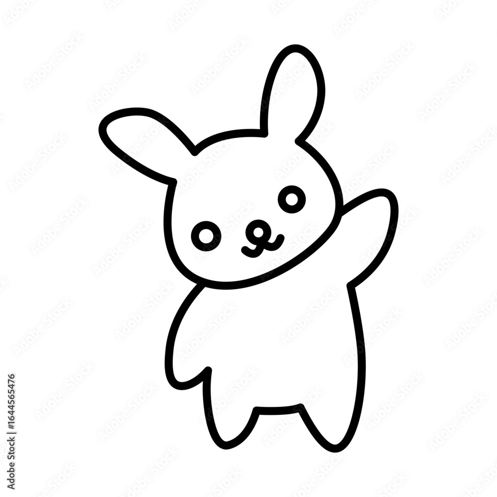 Fototapeta premium line icon rabbit design vector illustration