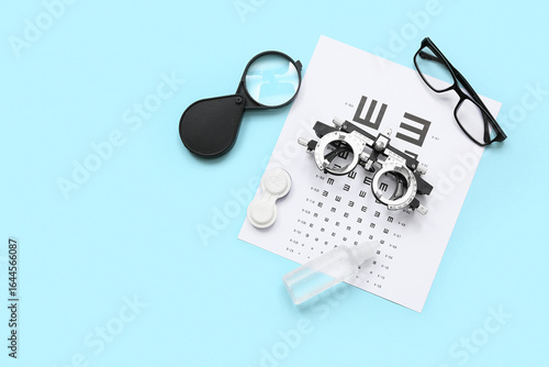 Optical trial frame with ey...