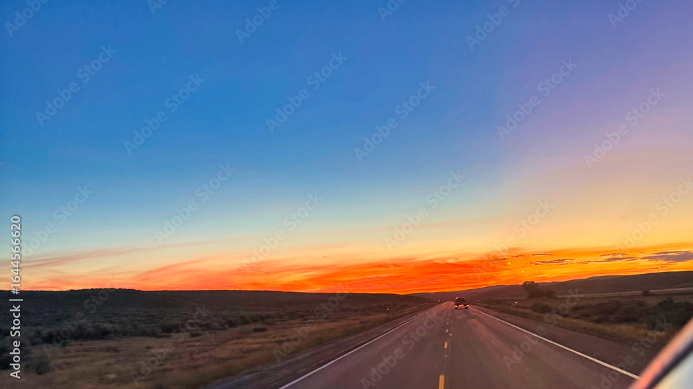 Fototapeta premium sunset on the road