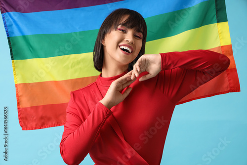 Happy young woman with LGBT...