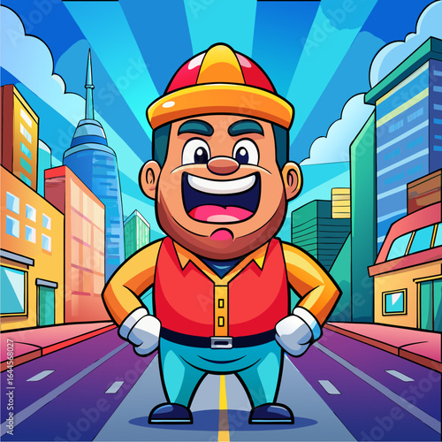 cartoon illustration of an imaginative character